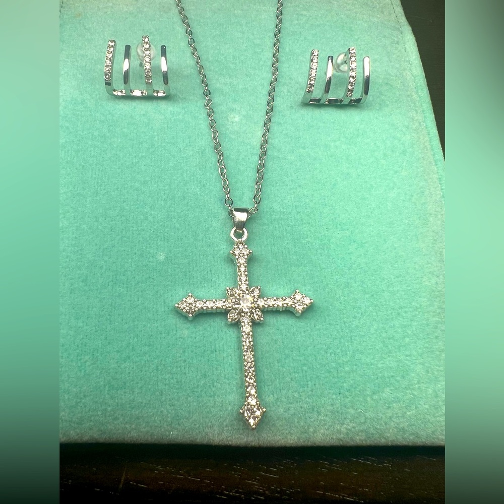 Cross Necklace & Earrings Set